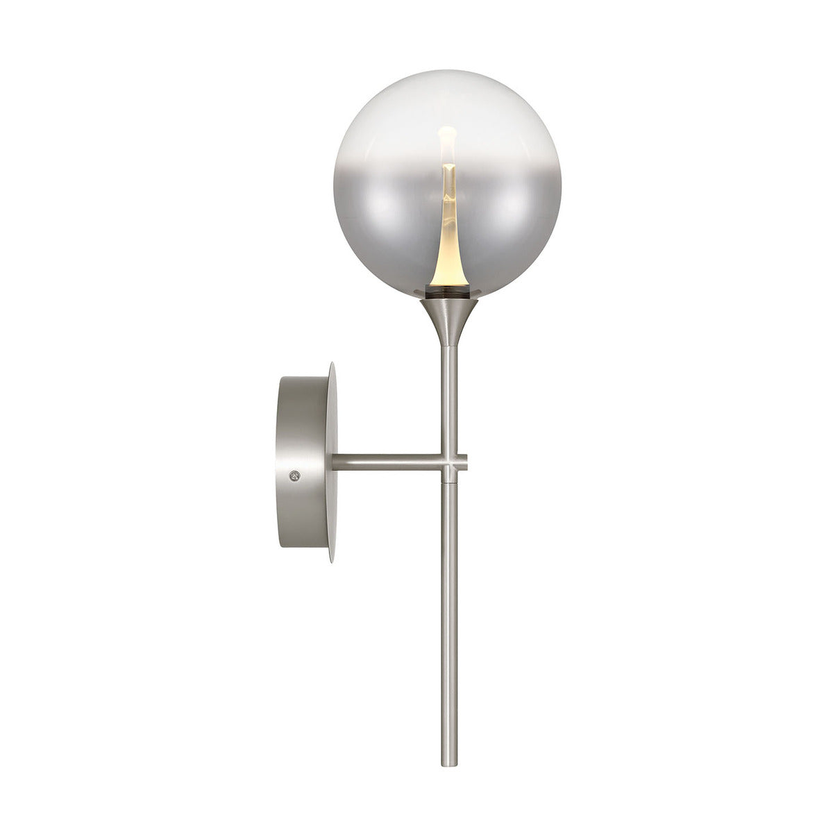 Eurofase Lighting Iissa 19" 1-Light Integrated LED Smoke Glass Shade Satin Nickel Steel Wall Sconce