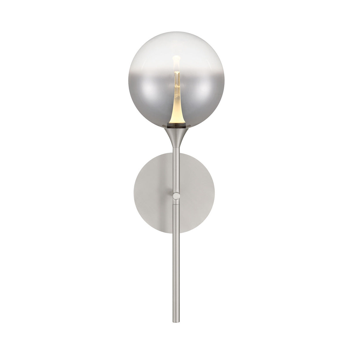 Eurofase Lighting Iissa 19" 1-Light Integrated LED Smoke Glass Shade Satin Nickel Steel Wall Sconce