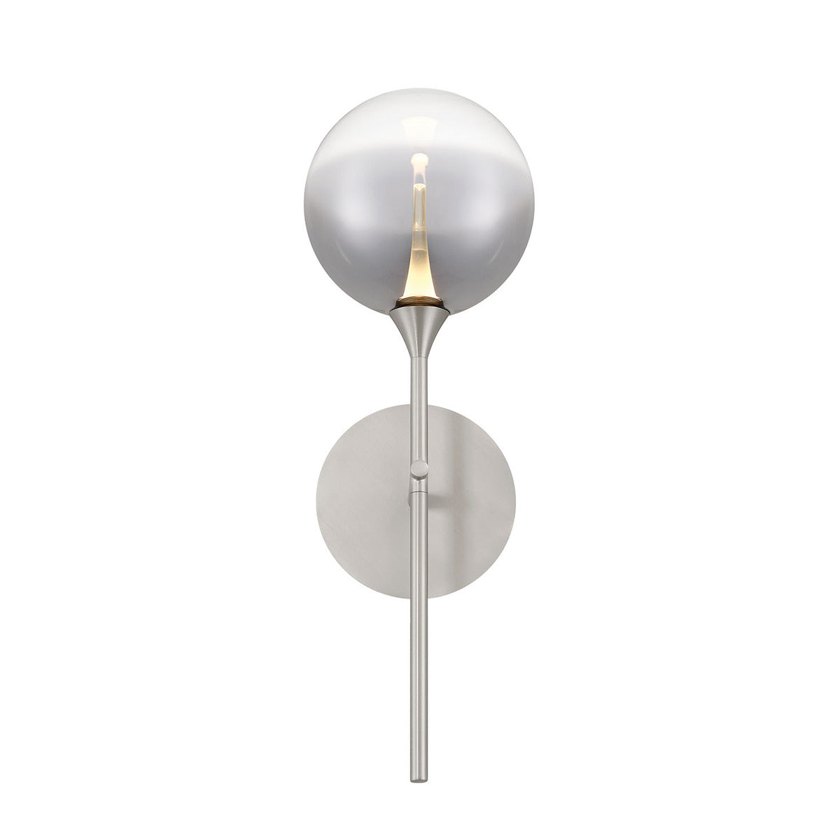 Eurofase Lighting Iissa 19" 1-Light Integrated LED Smoke Glass Shade Satin Nickel Steel Wall Sconce