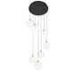 Eurofase Lighting Iissa 21" 7-Light Integrated LED Clear Glass Shade Gold Steel Multi-Drop Chandelier