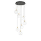 Eurofase Lighting Iissa 21" 7-Light Integrated LED Clear Glass Shade Gold Steel Multi-Drop Chandelier