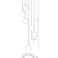 Eurofase Lighting Iissa 21" 7-Light Integrated LED Smoke Glass Shade Gold Steel Multi-Drop Chandelier