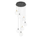 Eurofase Lighting Iissa 21" 7-Light Integrated LED Clear Glass Shade Gold and Black Steel Multi-Drop Chandelier