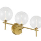Eurofase Lighting Iissa 24" 3-Light Integrated LED Clear Glass Shade Gold Steel Vanity Light