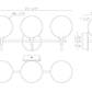 Eurofase Lighting Iissa 24" 3-Light Integrated LED Clear Glass Shade Gold Steel Vanity Light