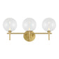 Eurofase Lighting Iissa 24" 3-Light Integrated LED Clear Glass Shade Gold Steel Vanity Light