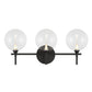 Eurofase Lighting Iissa 24" 3-Light Integrated LED Clear Glass Shade Matte Black Steel Vanity Light