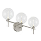 Eurofase Lighting Iissa 24" 3-Light Integrated LED Clear Glass Shade Satin Nickel Steel Vanity Light