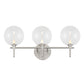 Eurofase Lighting Iissa 24" 3-Light Integrated LED Clear Glass Shade Satin Nickel Steel Vanity Light