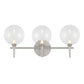 Eurofase Lighting Iissa 24" 3-Light Integrated LED Clear Glass Shade Satin Nickel Steel Vanity Light