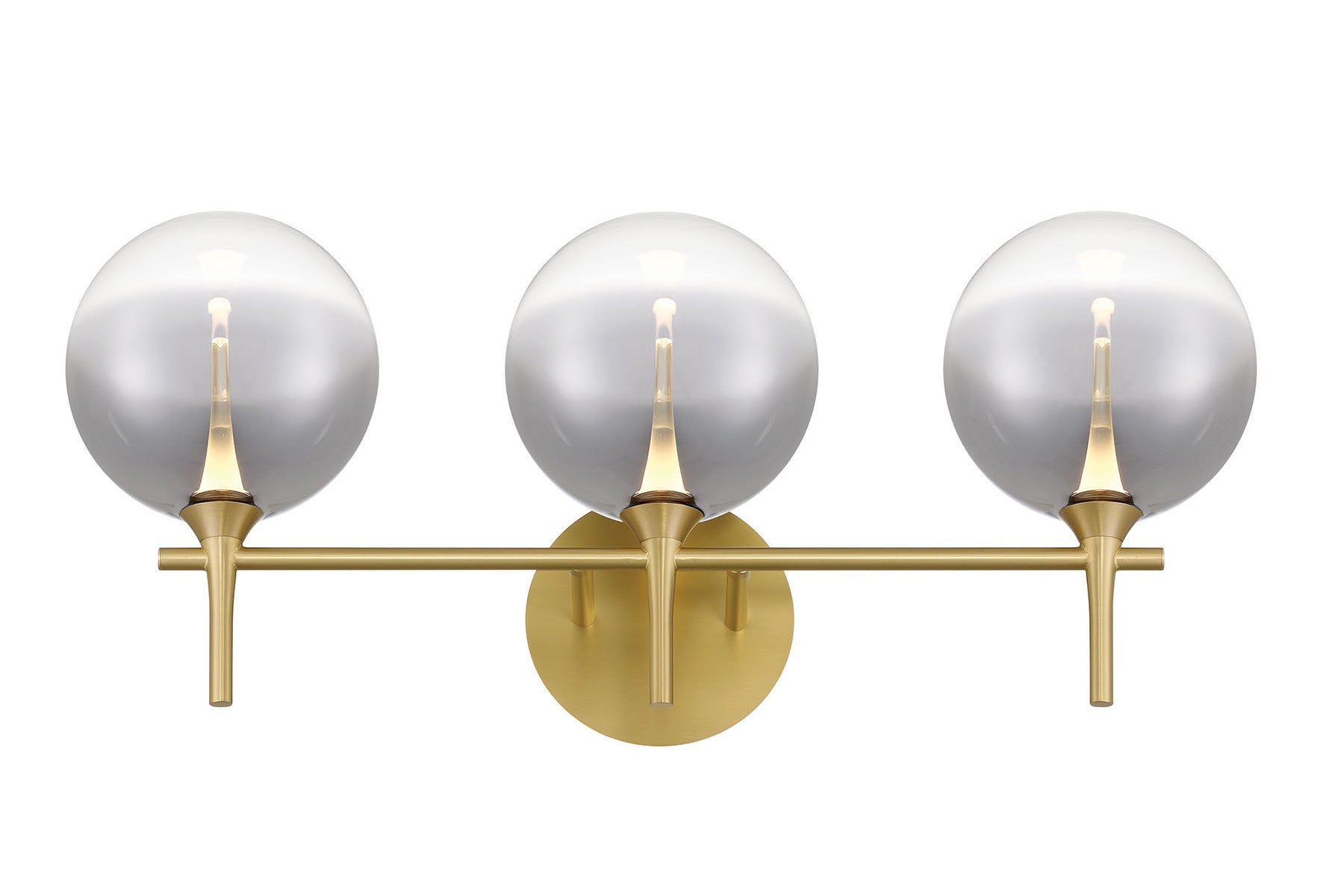 Eurofase Lighting Iissa 24" 3-Light Integrated LED Smoke Glass Shade Gold Steel Vanity Light