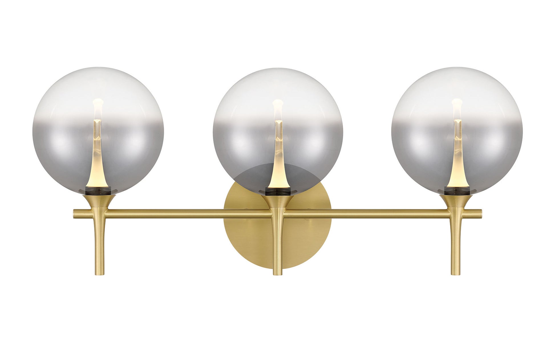 Eurofase Lighting Iissa 24" 3-Light Integrated LED Smoke Glass Shade Gold Steel Vanity Light