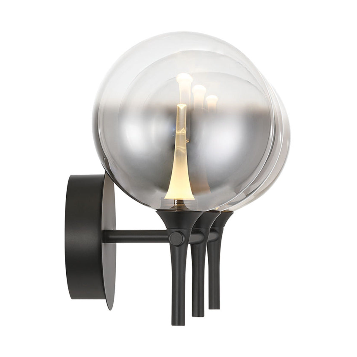 Eurofase Lighting Iissa 24" 3-Light Integrated LED Smoke Glass Shade Matte Black Steel Vanity Light