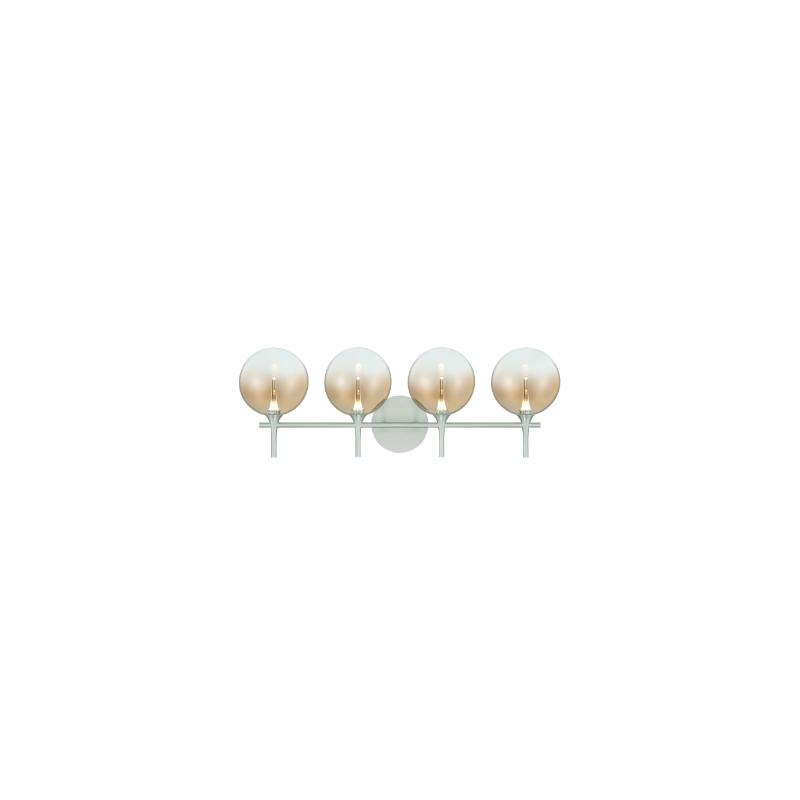 Eurofase Lighting Iissa 30" 4-Light Integrated LED Amber Glass Shade Satin Nickel Steel Vanity Light