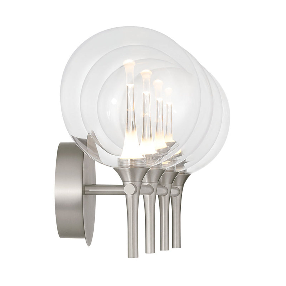 Eurofase Lighting Iissa 30" 4-Light Integrated LED Clear Glass Shade Satin Nickel Steel Vanity Light