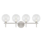 Eurofase Lighting Iissa 30" 4-Light Integrated LED Clear Glass Shade Satin Nickel Steel Vanity Light