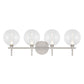 Eurofase Lighting Iissa 30" 4-Light Integrated LED Clear Glass Shade Satin Nickel Steel Vanity Light