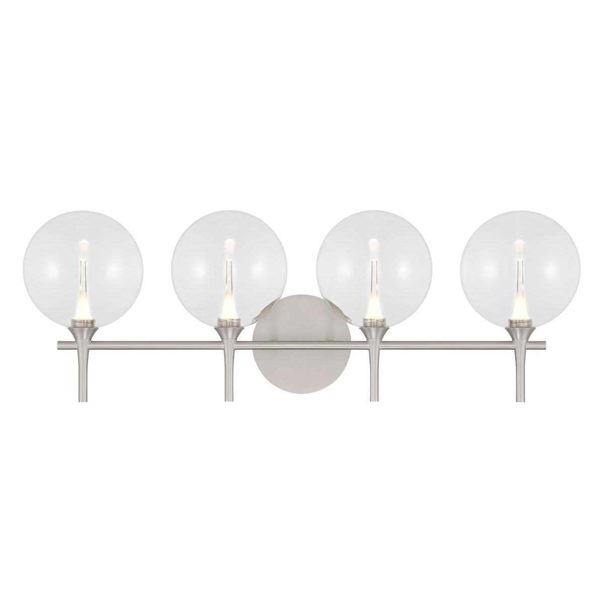 Eurofase Lighting Iissa 30" 4-Light Integrated LED Clear Glass Shade Satin Nickel Steel Vanity Light