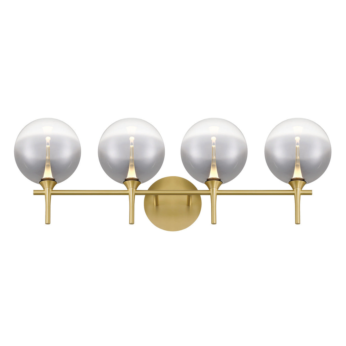 Eurofase Lighting Iissa 30" 4-Light Integrated LED Smoke Glass Shade Gold Steel Vanity Light