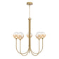 Eurofase Lighting Iissa 34" 5-Light Integrated LED Amber Glass Shade Gold Steel Chandelier