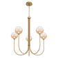 Eurofase Lighting Iissa 34" 5-Light Integrated LED Amber Glass Shade Gold Steel Chandelier