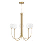 Eurofase Lighting Iissa 34" 5-Light Integrated LED Clear Glass Shade Gold Steel Chandelier