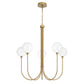 Eurofase Lighting Iissa 34" 5-Light Integrated LED Clear Glass Shade Gold Steel Chandelier