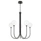 Eurofase Lighting Iissa 34" 5-Light Integrated LED Clear Glass Shade Matte Black Steel Chandelier