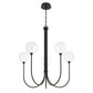 Eurofase Lighting Iissa 34" 5-Light Integrated LED Clear Glass Shade Matte Black Steel Chandelier