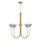 Eurofase Lighting Iissa 34" 5-Light Integrated LED Smoke Glass Shade Gold Steel Chandelier