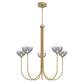 Eurofase Lighting Iissa 34" 5-Light Integrated LED Smoke Glass Shade Gold Steel Chandelier