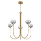 Eurofase Lighting Iissa 34" 5-Light Integrated LED Smoke Glass Shade Gold Steel Chandelier