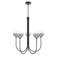 Eurofase Lighting Iissa 34" 5-Light Integrated LED Smoke Glass Shade Matte Black Steel Chandelier