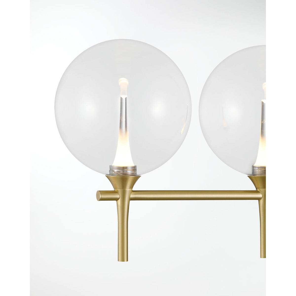 Eurofase Lighting Iissa 35" 5-Light Integrated LED Clear Glass Shade Gold Steel Vanity Light