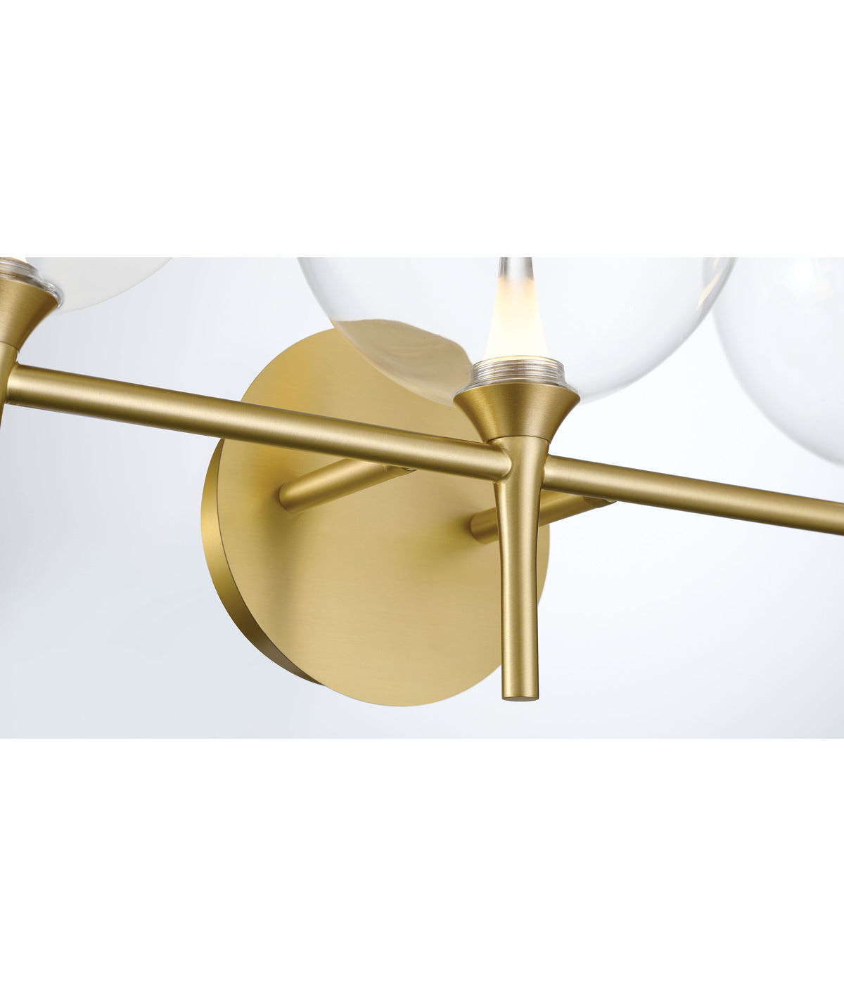 Eurofase Lighting Iissa 35" 5-Light Integrated LED Clear Glass Shade Gold Steel Vanity Light