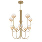 Eurofase Lighting Iissa 40" 10-Light Integrated LED Amber Glass Shade Gold Steel Chandelier