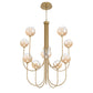 Eurofase Lighting Iissa 40" 10-Light Integrated LED Amber Glass Shade Gold Steel Chandelier