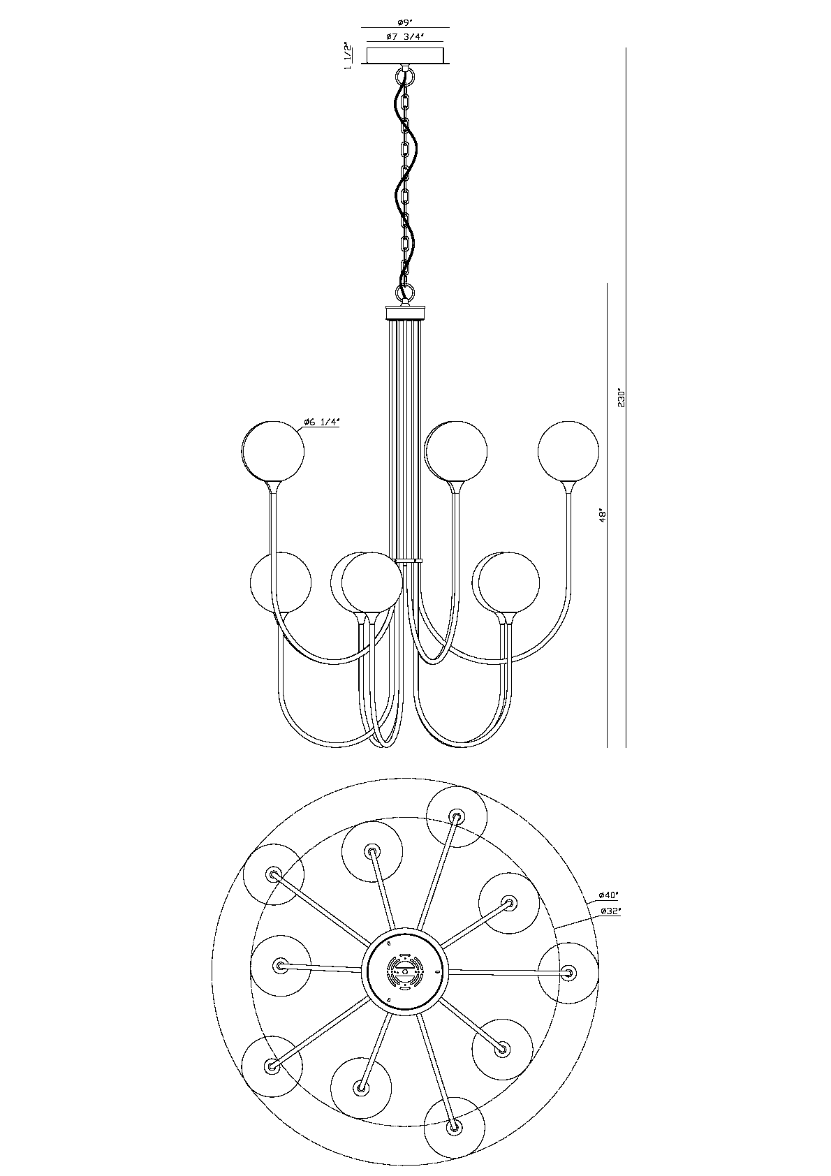 Eurofase Lighting Iissa 40" 10-Light Integrated LED Smoke Glass Shade Gold Steel Chandelier