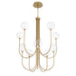 Eurofase Lighting Iissa 40" 10-Light Integrated LED Clear Glass Shade Gold Steel Chandelier