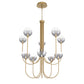 Eurofase Lighting Iissa 40" 10-Light Integrated LED Smoke Glass Shade Gold Steel Chandelier