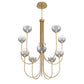 Eurofase Lighting Iissa 40" 10-Light Integrated LED Smoke Glass Shade Gold Steel Chandelier