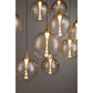 Eurofase Lighting Iissa 47" 10-Light Integrated LED Amber Glass Shade Gold Steel Multi-Drop Chandelier