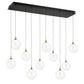 Eurofase Lighting Iissa 47" 10-Light Integrated LED Clear Glass Shade Gold Steel Multi-Drop Chandelier