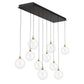 Eurofase Lighting Iissa 47" 10-Light Integrated LED Clear Glass Shade Gold Steel Multi-Drop Chandelier