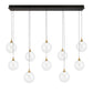 Eurofase Lighting Iissa 47" 10-Light Integrated LED Clear Glass Shade Gold Steel Multi-Drop Chandelier