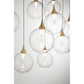Eurofase Lighting Iissa 47" 10-Light Integrated LED Clear Glass Shade Gold Steel Multi-Drop Chandelier