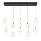 Eurofase Lighting Iissa 47" 10-Light Integrated LED Clear Glass Shade Gold Steel Multi-Drop Chandelier