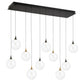 Eurofase Lighting Iissa 47" 10-Light Integrated LED Clear Glass Shade Gold and Black Steel Multi-Drop Chandelier