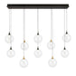 Eurofase Lighting Iissa 47" 10-Light Integrated LED Clear Glass Shade Gold and Black Steel Multi-Drop Chandelier