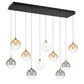 Eurofase Lighting Iissa 47" 10-Light Integrated LED Mixed Glass Shade Gold Steel Multi-Drop Chandelier